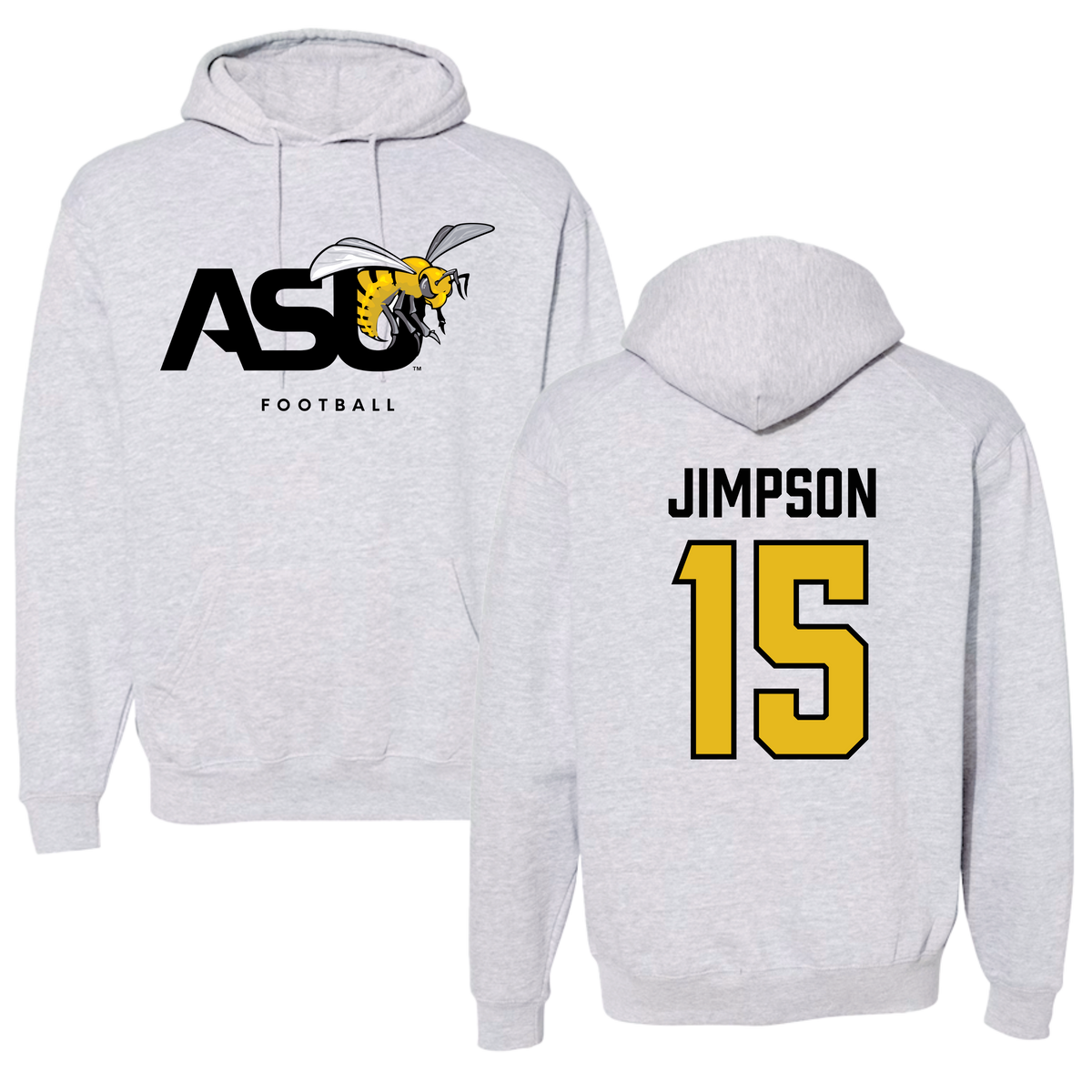 Alabama State University Football Gray Hoodie - #15 Zuriel Jimpson