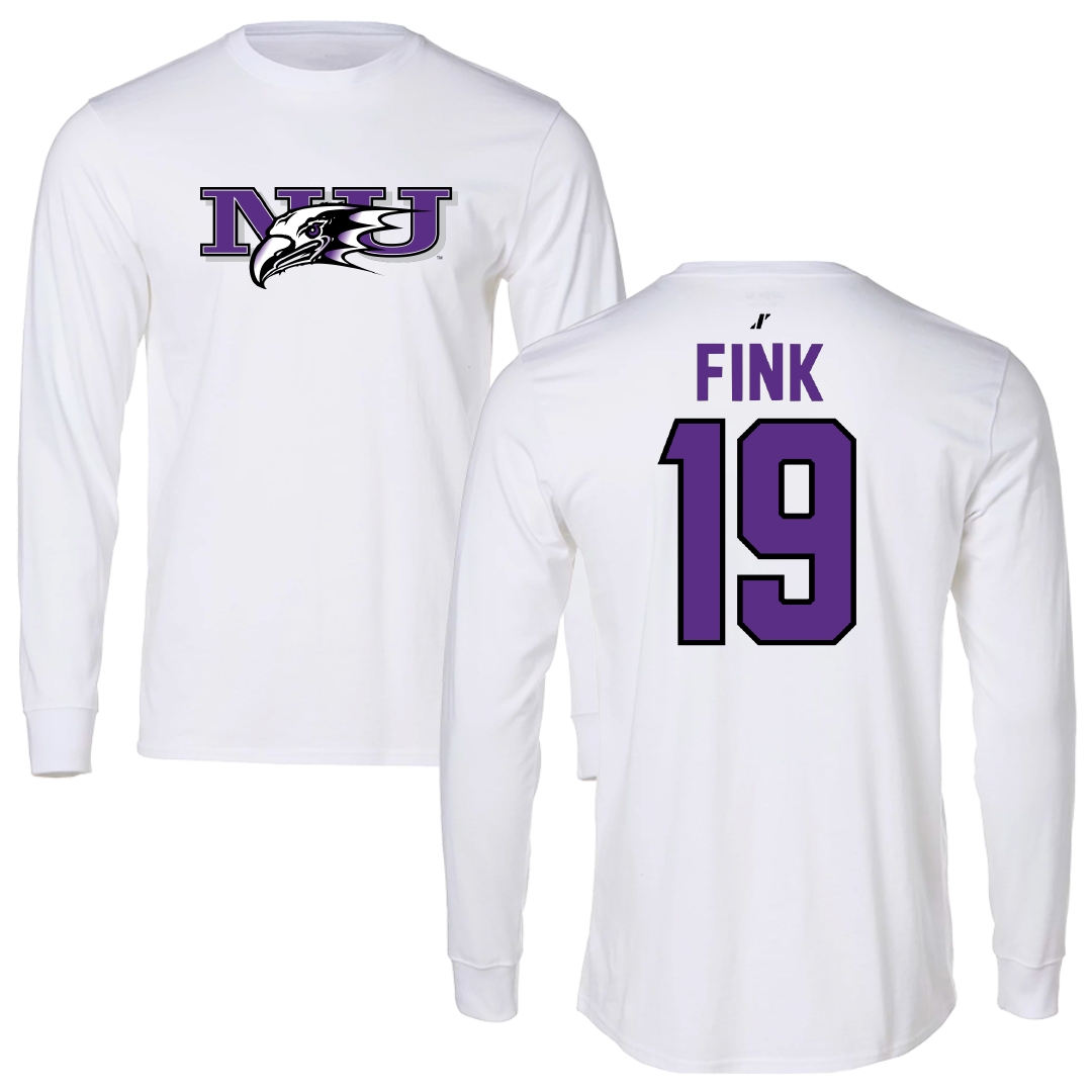 Niagara University Baseball White Long Sleeve - #19 Carter Fink