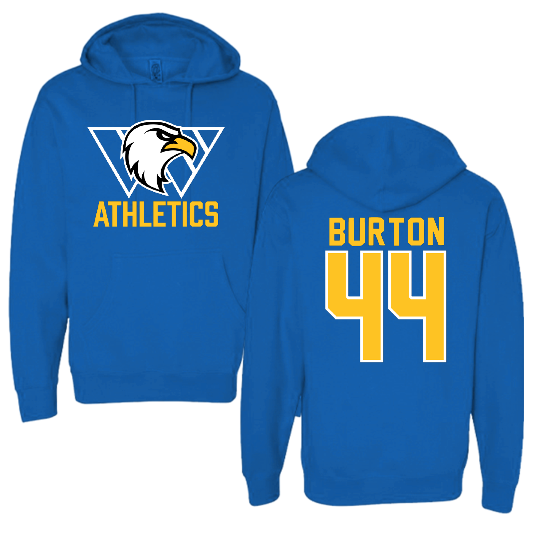 Williams Baptist University Baseball Blue Hoodie - #44 JD Burton