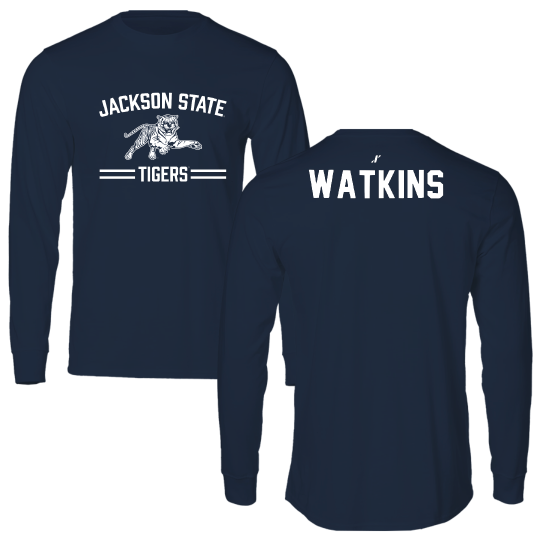 Jackson State University Volleyball Navy General Performance Long Sleeve - Kamiera Watkins
