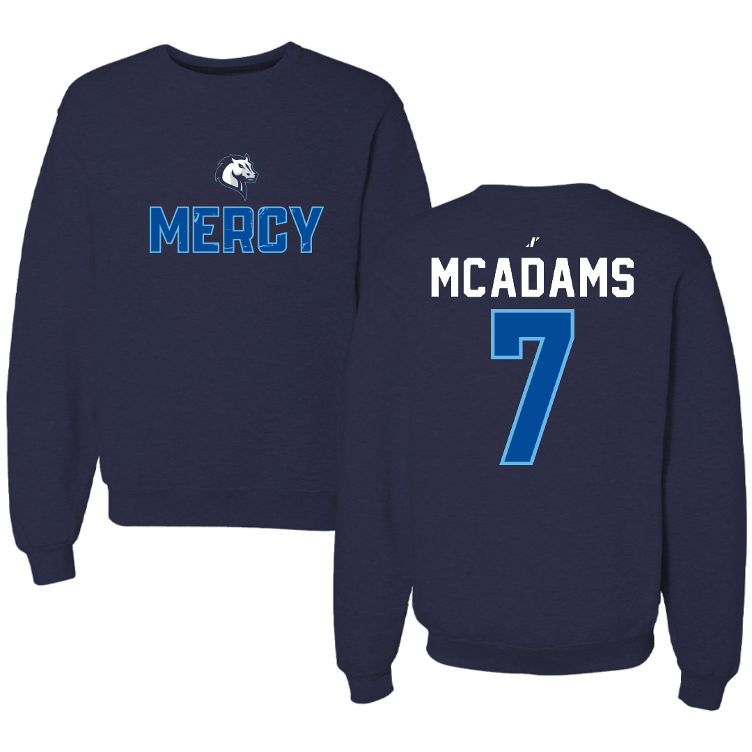 Mercy University Baseball Navy General Crewneck - #7 Sean McAdams