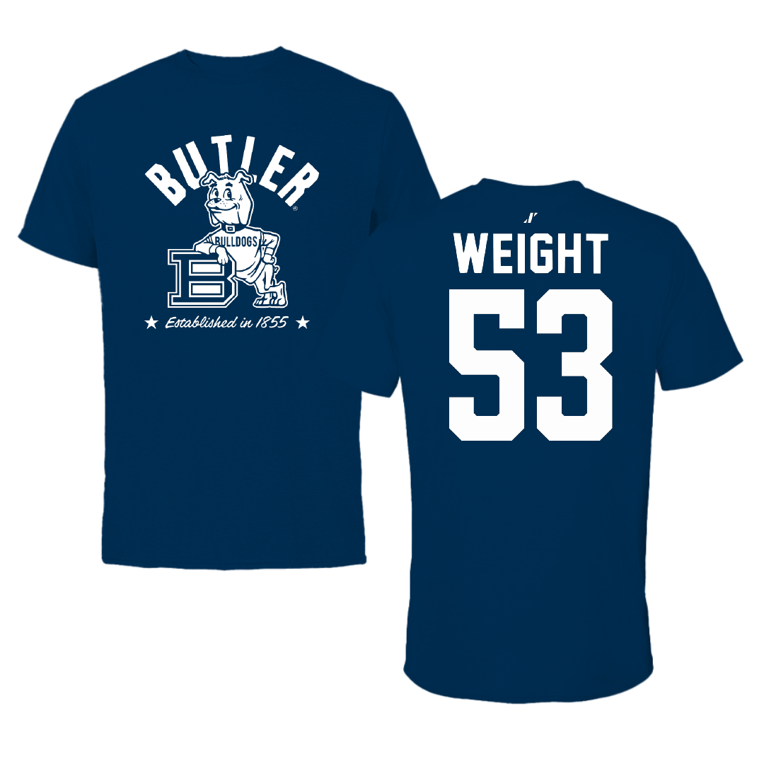 Butler University Football Navy General Performance Tee - #53 Otto Weight