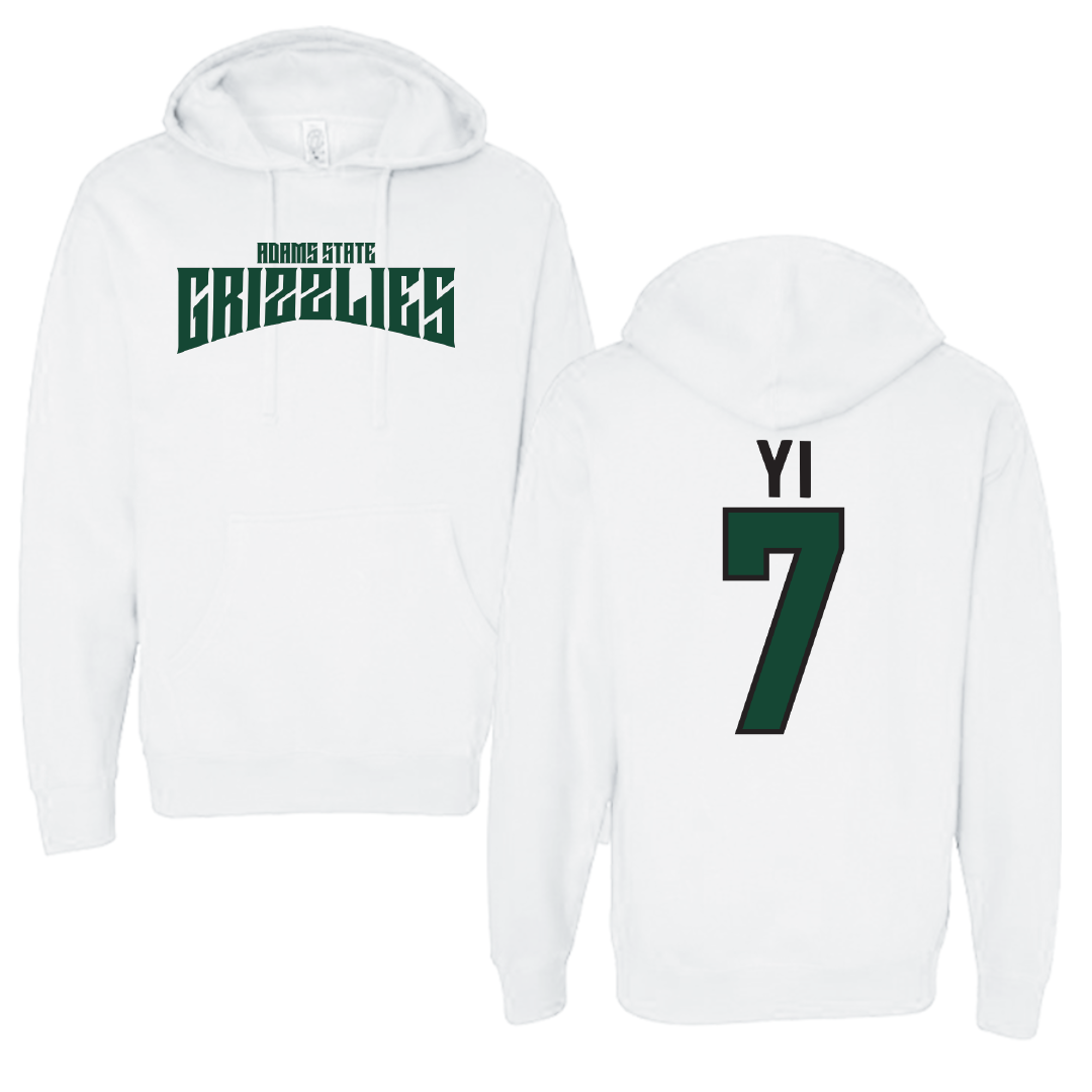 Adams State University Baseball White Classic Hoodie - #7 Austin Yi