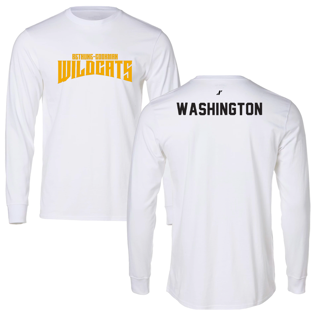Bethune-Cookman University TF and XC White Classic Performance Long Sleeve - Tyler Washington