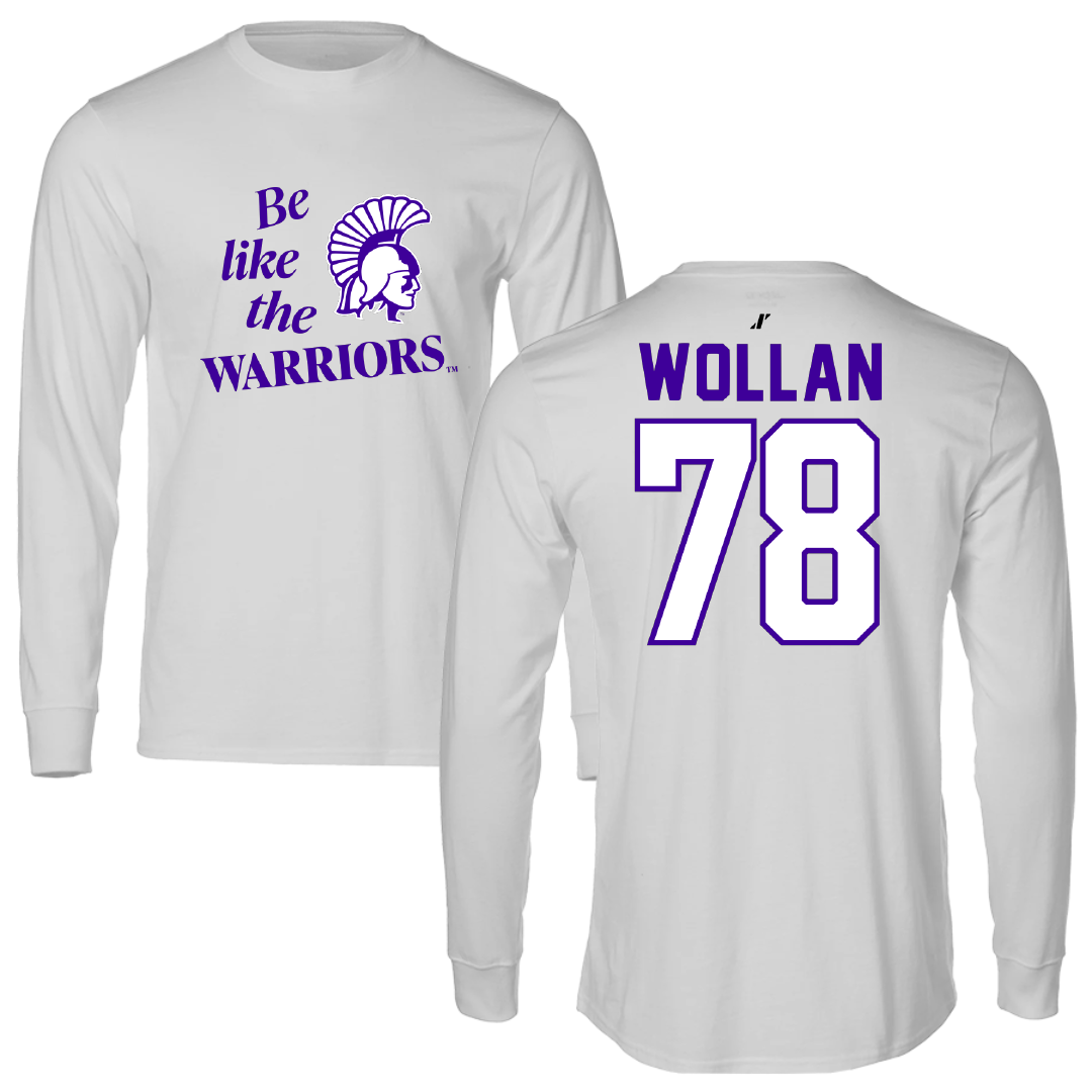 Winona State University Football Light Gray Be Like Us Performance Long Sleeve - #78 Garit Wollan