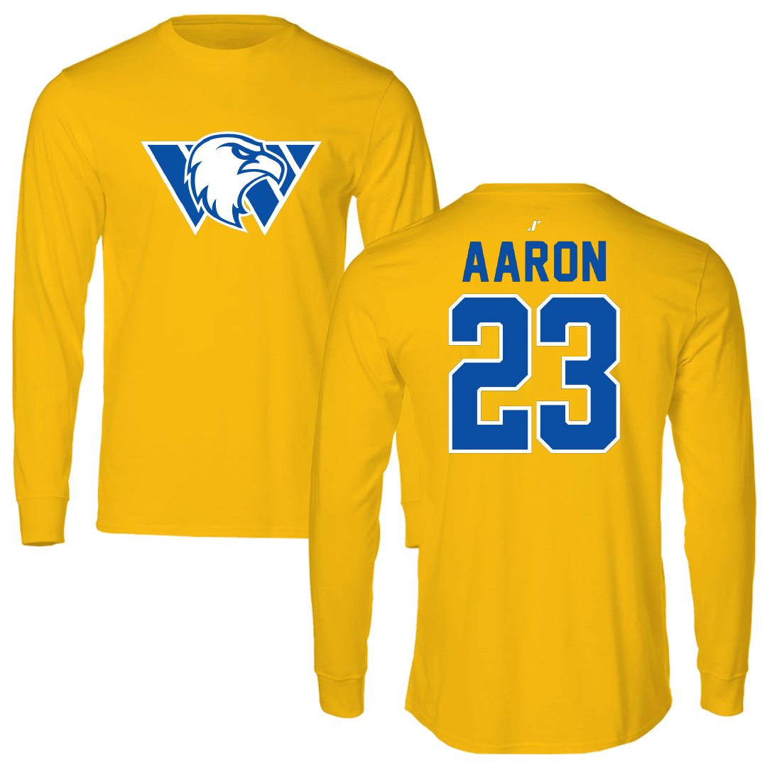 Williams Baptist University Baseball Gold Performance Long Sleeve - #23 Lawson Aaron