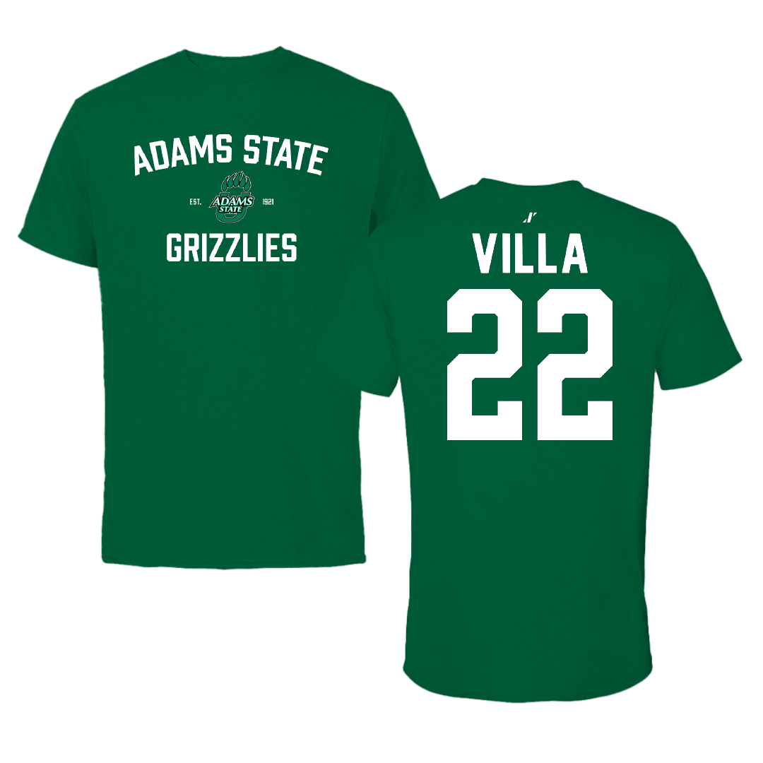 Adams State University Baseball Green General Performance Tee - #22 Eric Villa