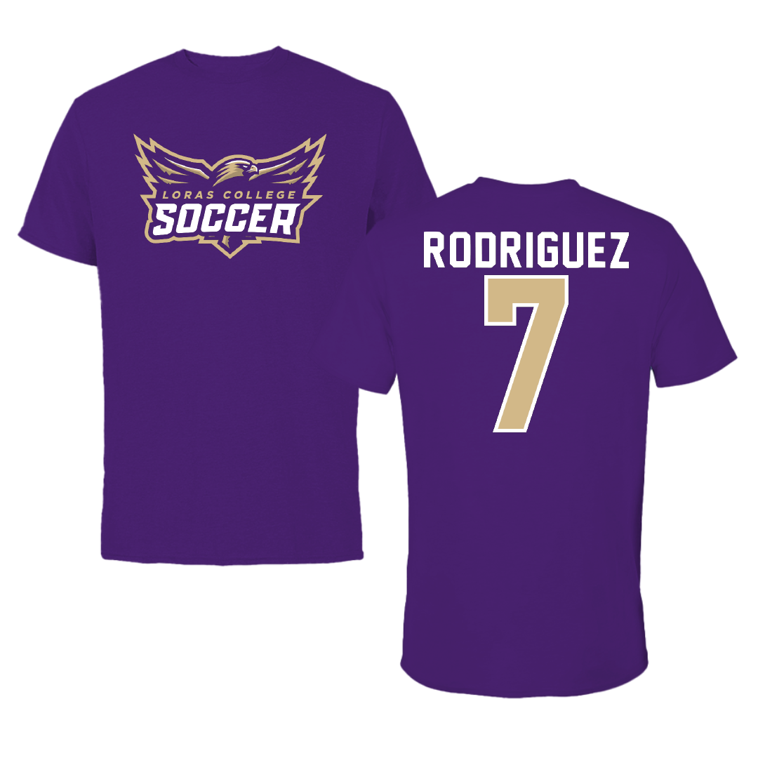 Loras College Soccer Purple Soccer Performance Tee - #7 Diego Rodriguez