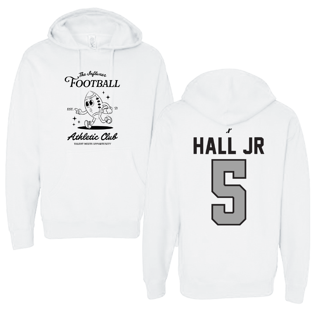 Football White Influxer Athletic Club Hoodie - #5 Deshon Hall Jr
