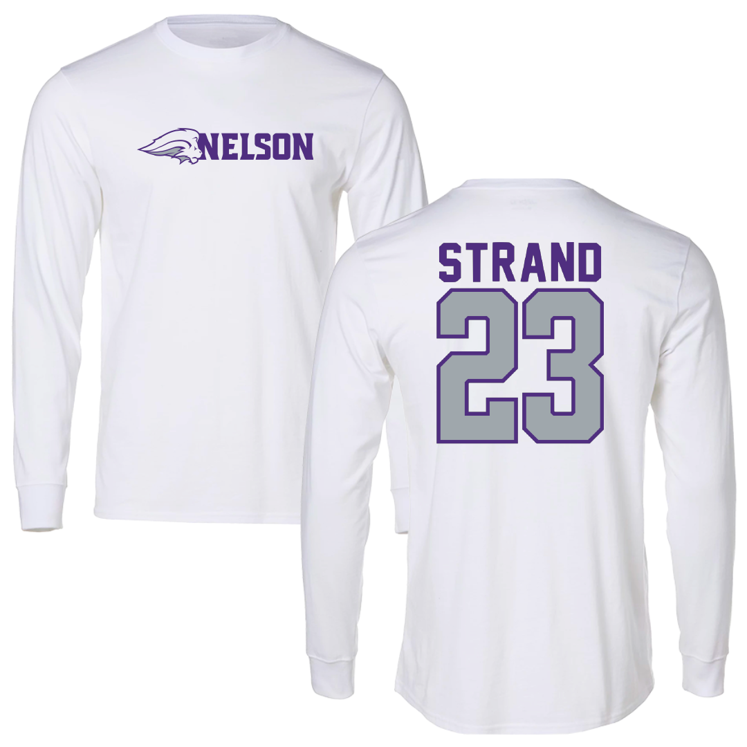 Nelson University Basketball White Long Sleeve - #23 Micah Strand
