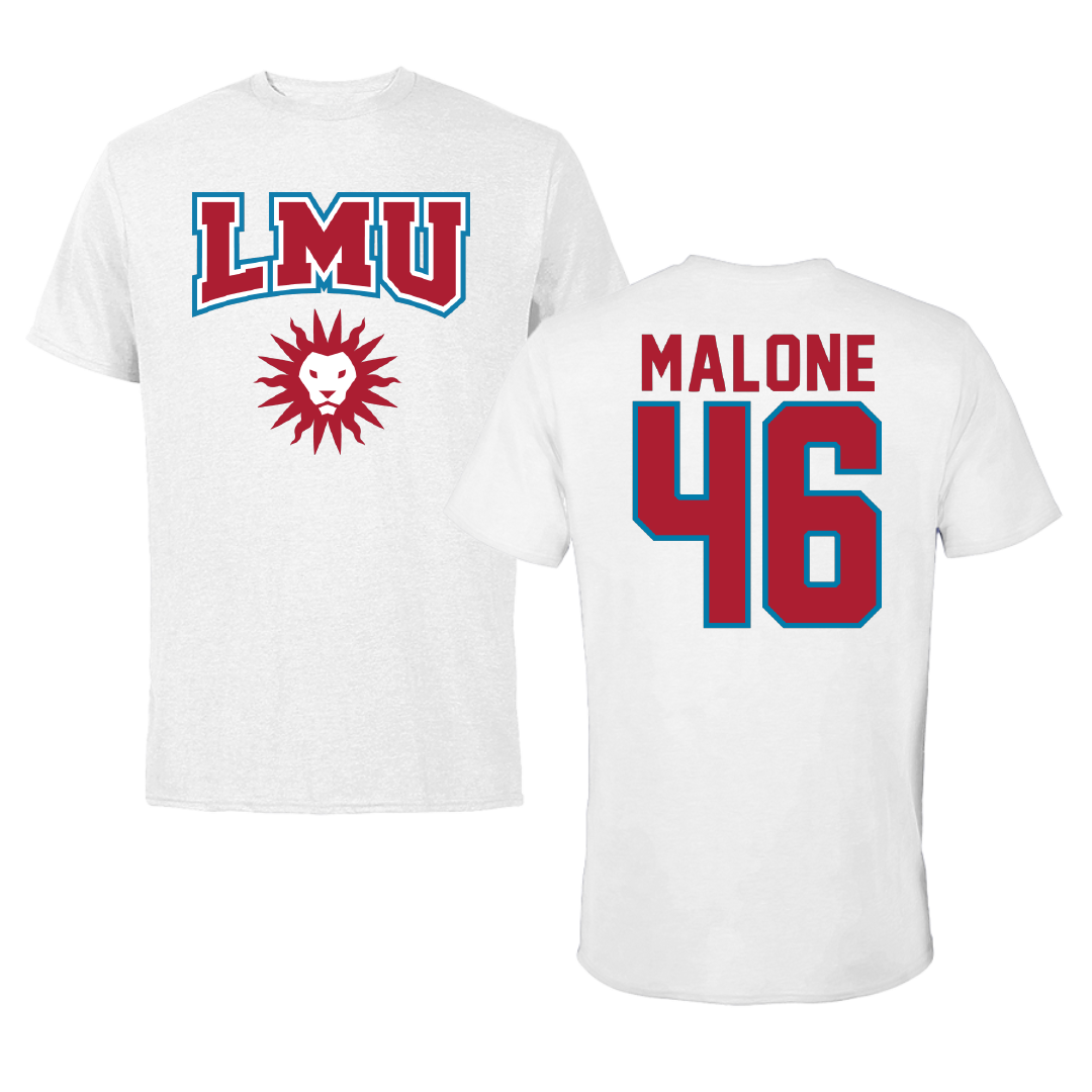Loyola Marymount University Baseball White Tee - #46 Noah Malone