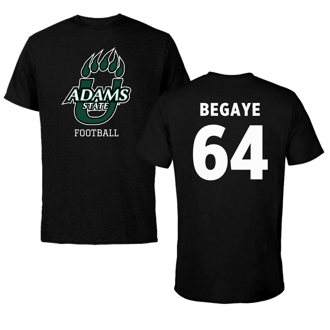 Adams State University Football Black State Tee - #64 Tillton Begaye