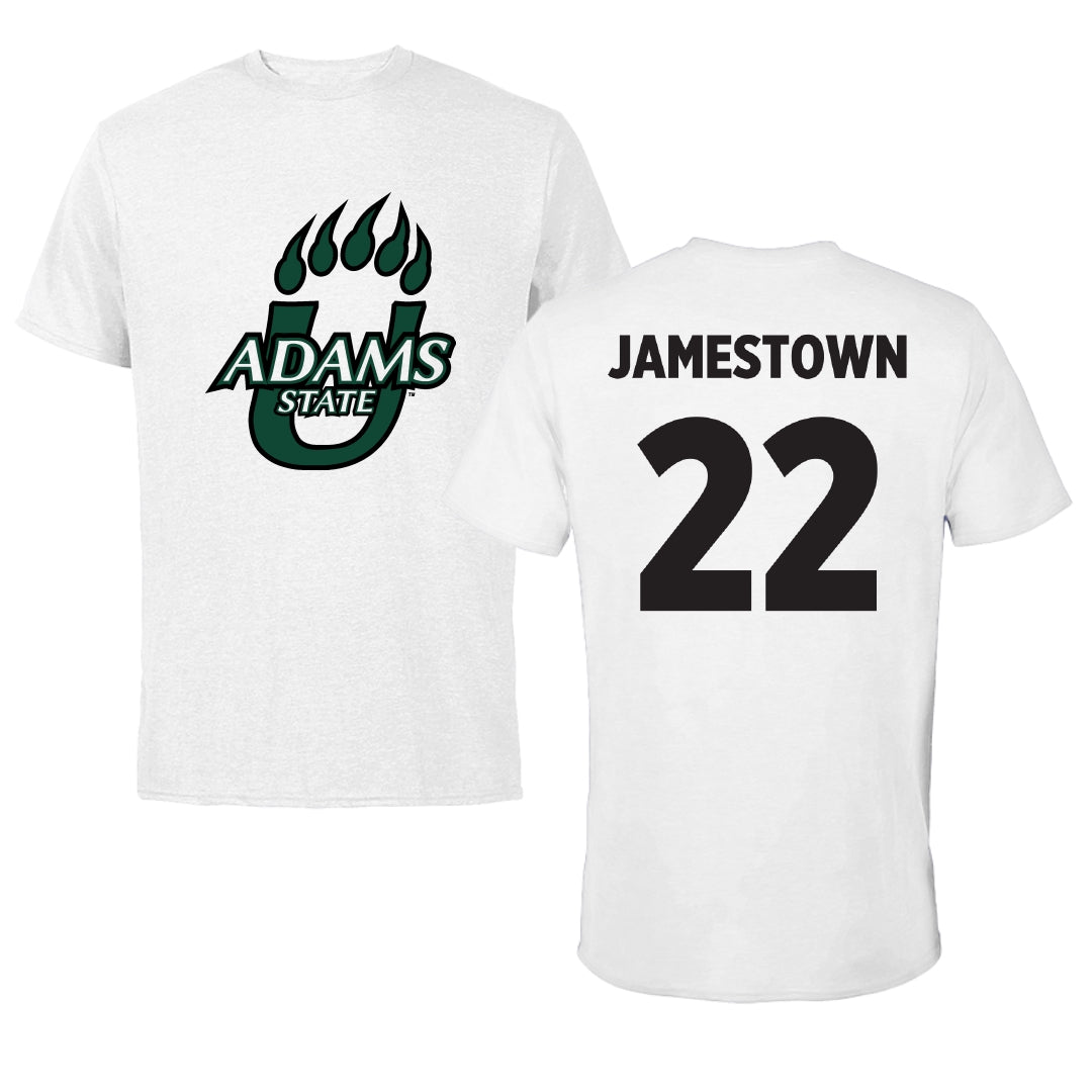 Adams State University Basketball White Performance Tee - #22 Tajaun Jamestown