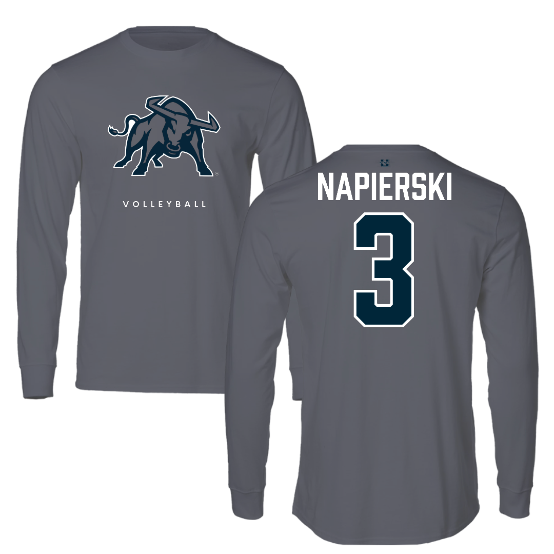 Utah State University Volleyball Gray Performance Long Sleeve - #3 Ava Napierski