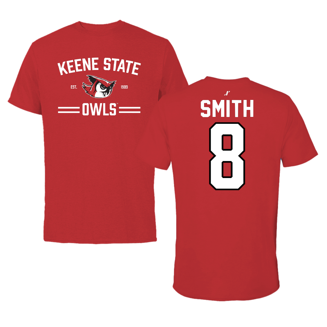 Keene State College Lacrosse Red General Performance Tee - #8 Cameron Smith