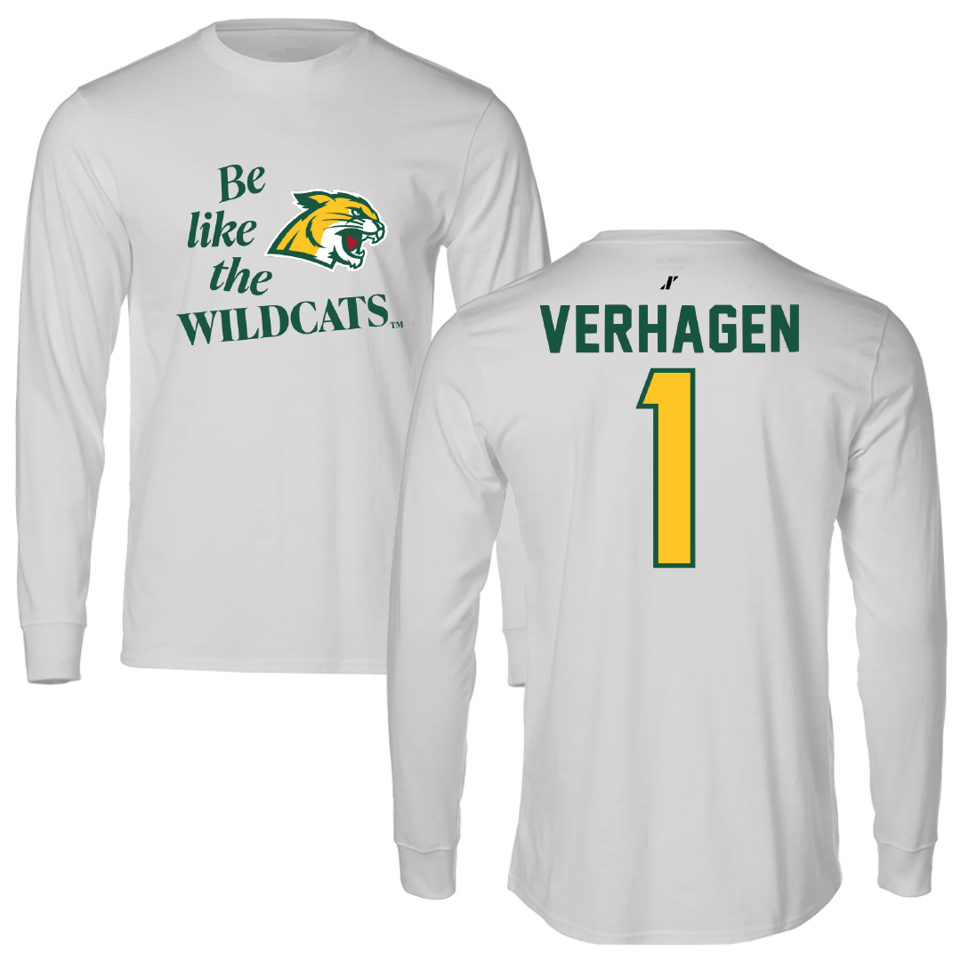 Northern Michigan University Basketball Light Gray Be Like Us Performance Long Sleeve - #1 Casey Verhagen