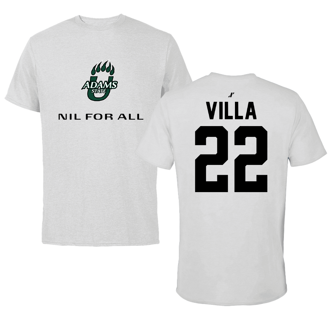 Adams State University Baseball Light Gray NIL for ALL Performance Tee - #22 Eric Villa