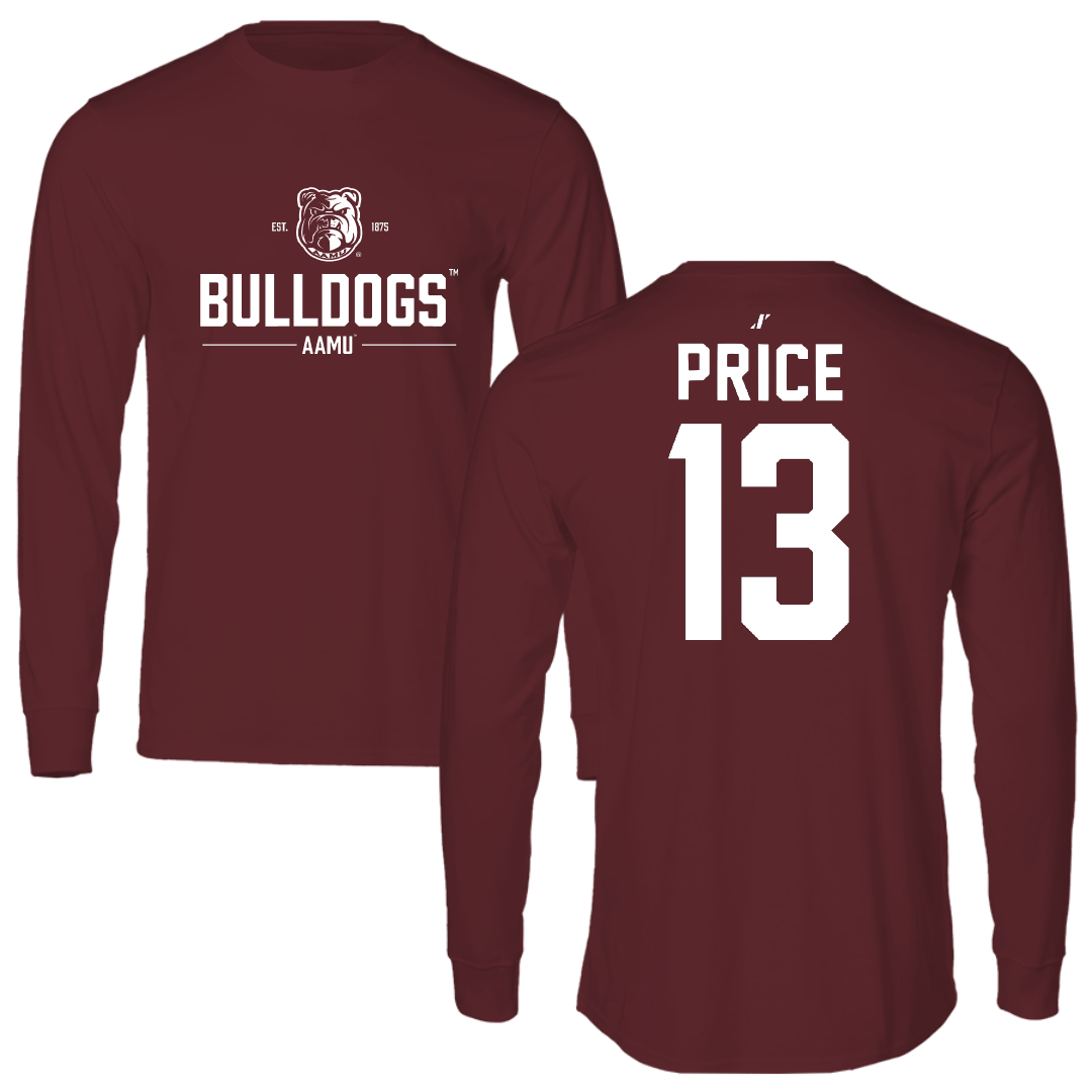 Alabama A&M University Volleyball Maroon General Performance Long Sleeve - #13 Laela Price