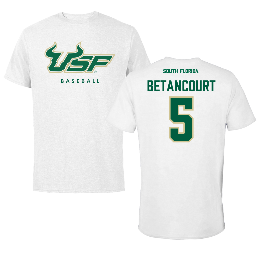 University of South Florida Baseball White Performance Tee - #5 Rafael Betancourt