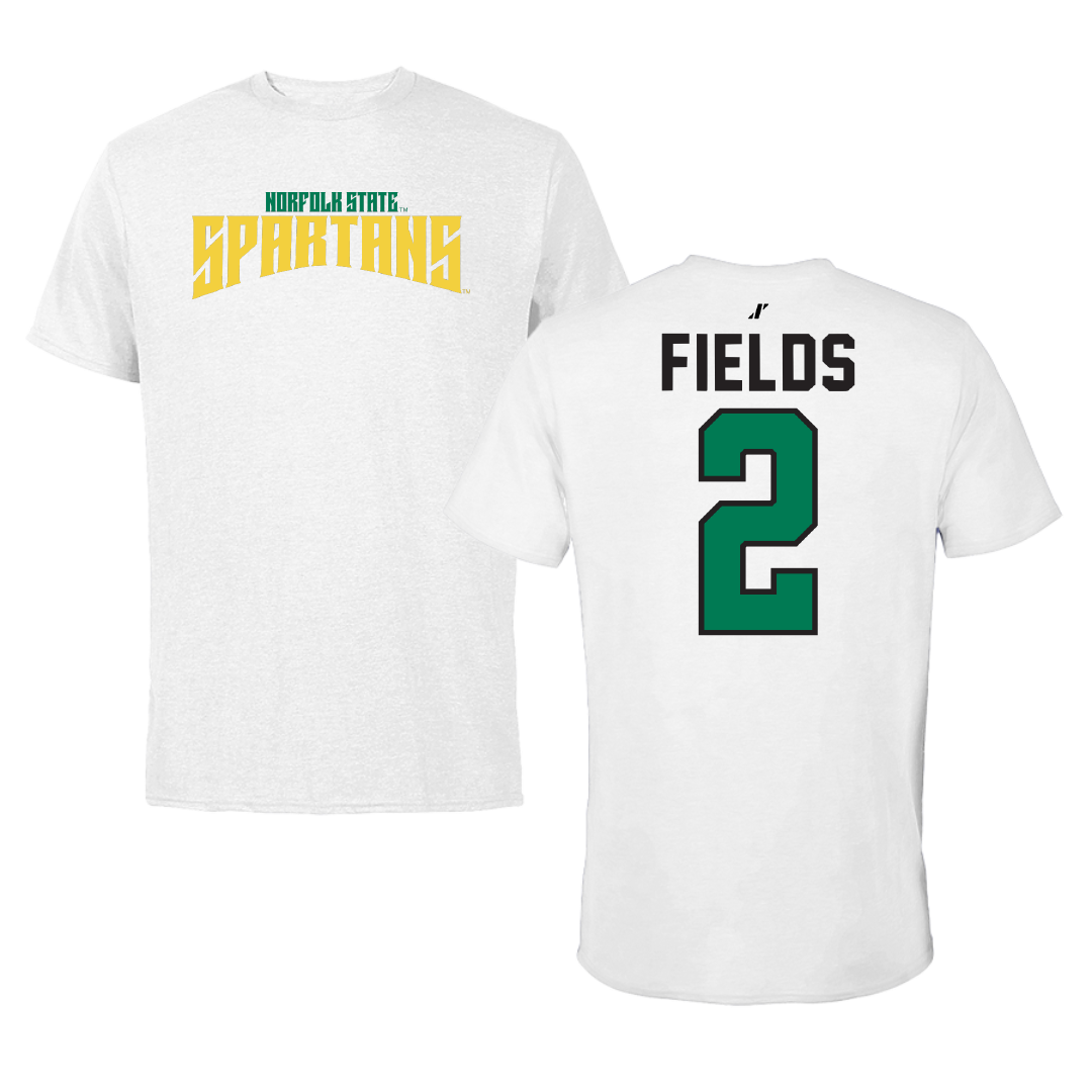 Norfolk State University Basketball White Classic Performance Tee - #2 Niya Fields