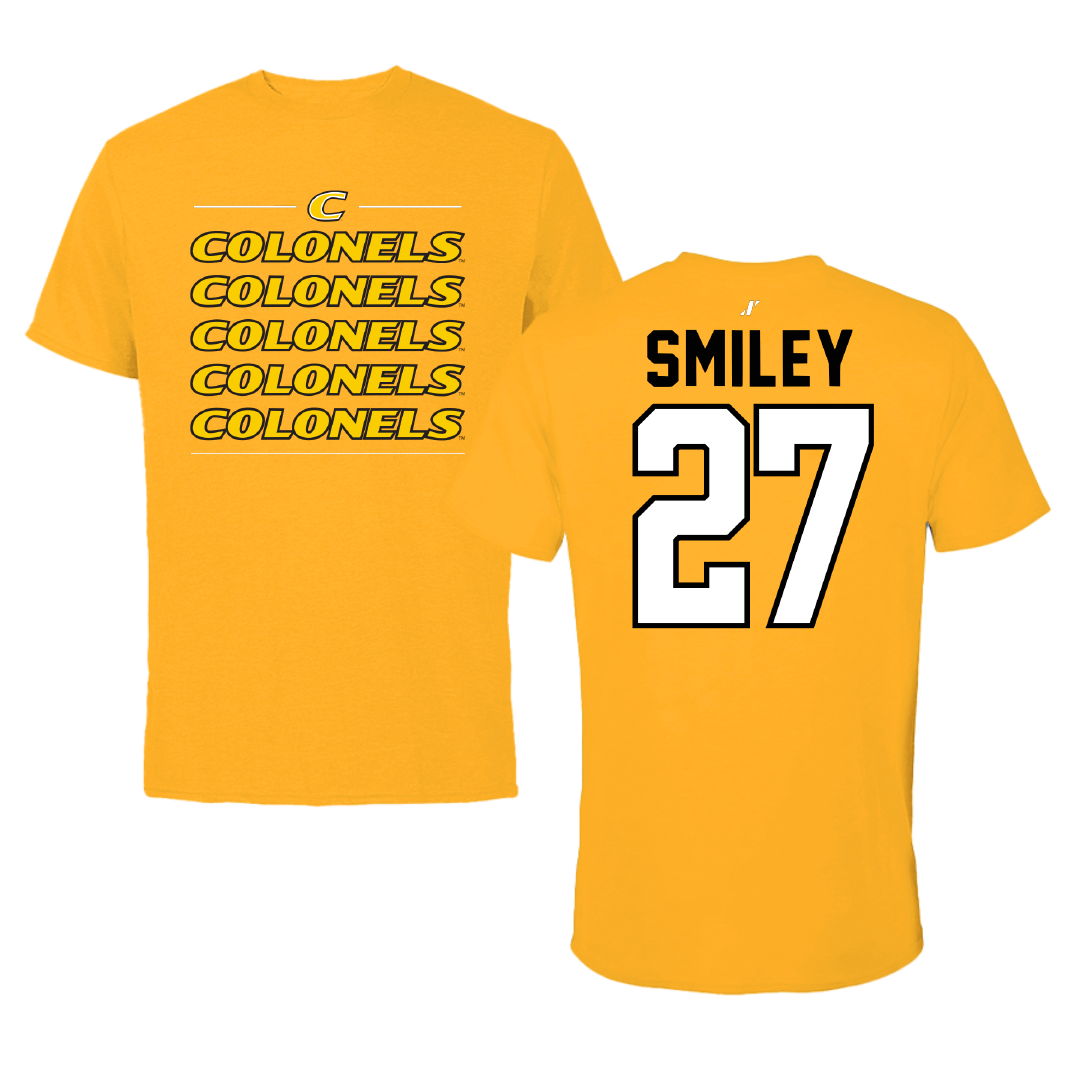 Centre College Football Gold General Performance Tee - #27 Daniel Smiley