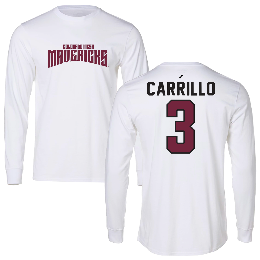 Colorado Mesa University Rugby White Classic Long Sleeve - #3 Marco Carrillo