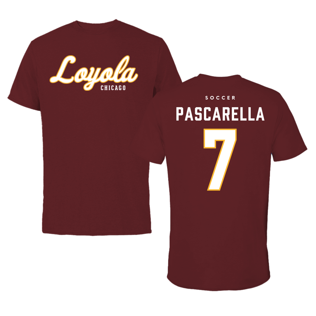 Loyola University-Chicago Soccer Maroon Loyola Performance Tee - #7 Jordan Pascarella
