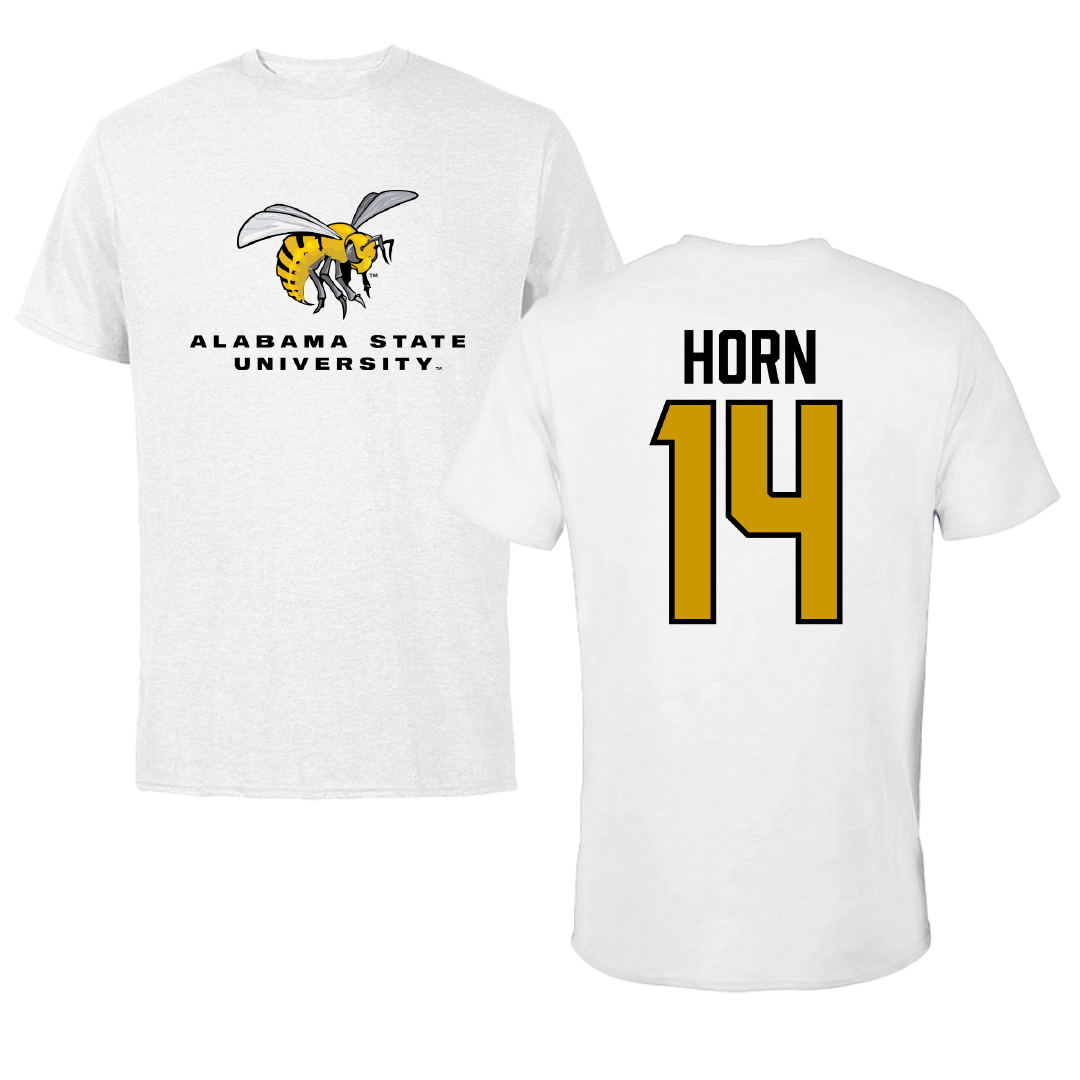 Alabama State University Football White Tee - #14 Eric Horn
