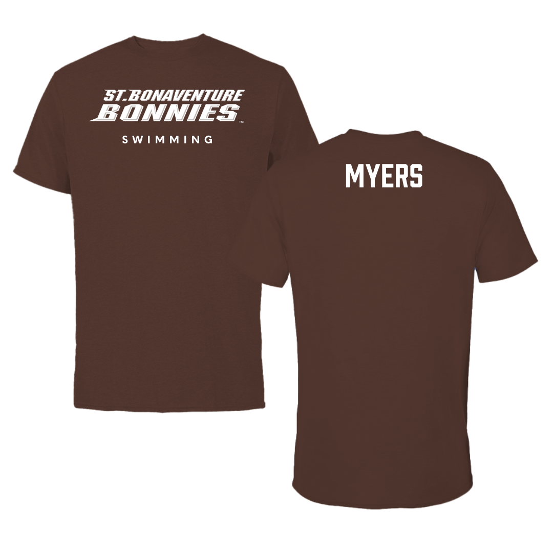 St. Bonaventure University Swimming & Diving Brown Tee - Halle Myers