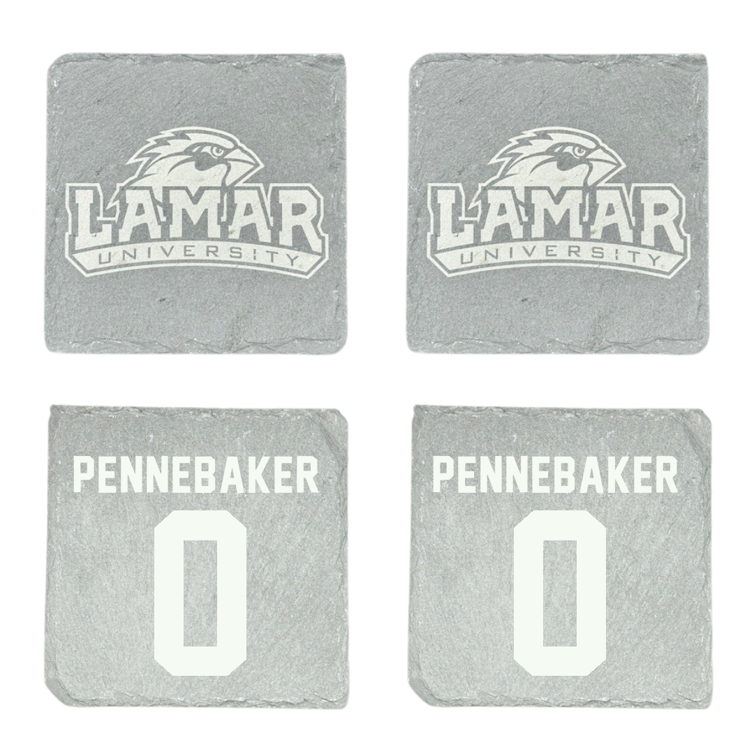 Lamar University Basketball Stone Coaster (4 Pack)  - #0 Cody Pennebaker