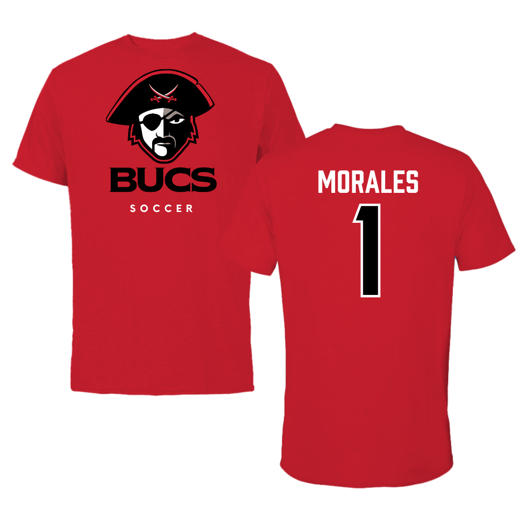 Christian Brothers University Soccer Red Performance Tee - #1 Jakob Morales
