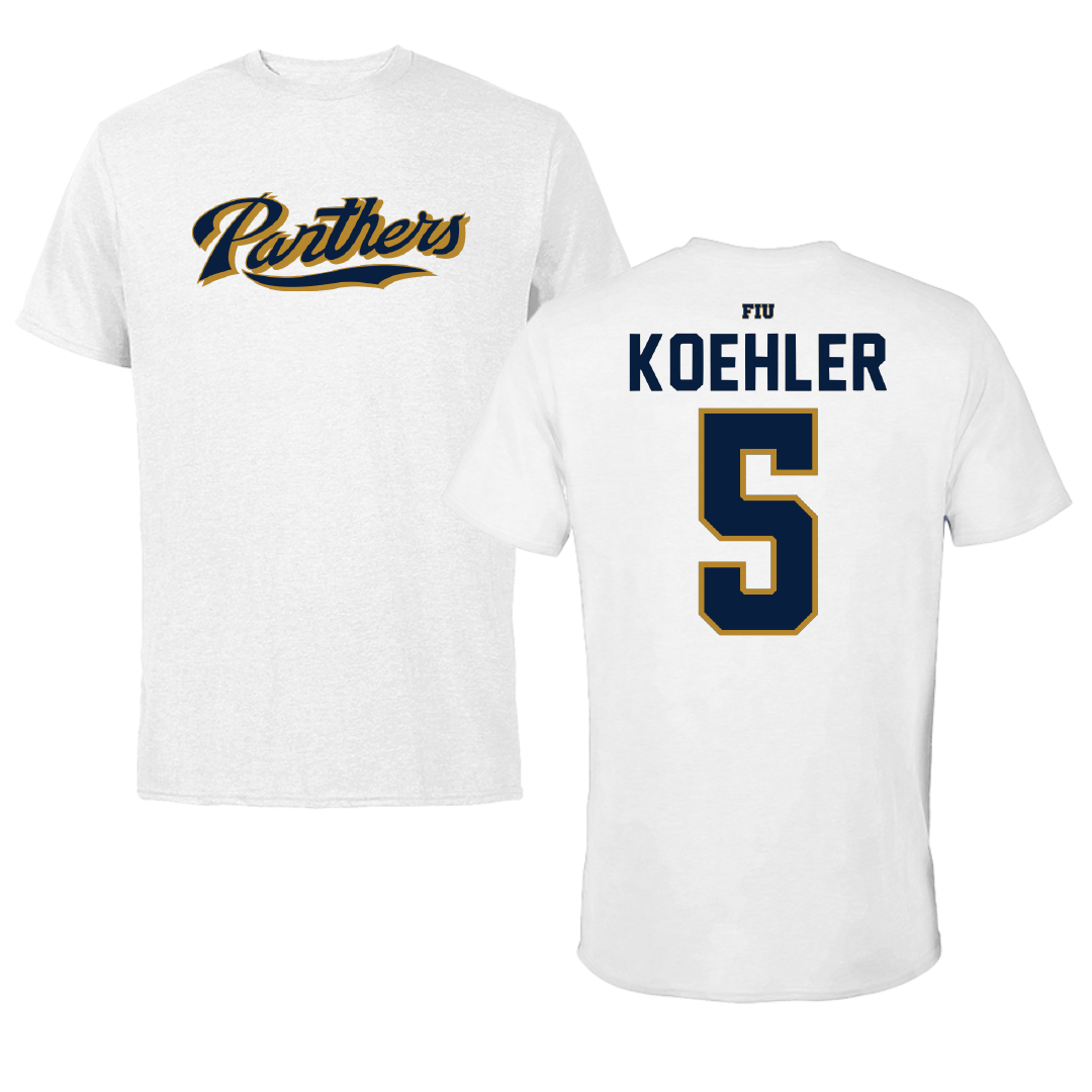 Florida International University Baseball White Performance Tee - #5 Kyle Koehler