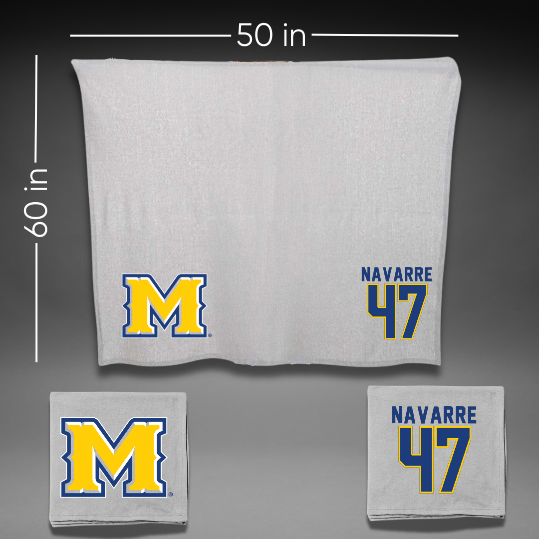McNeese State University Baseball Gray Blanket - #47 Kohl Navarre