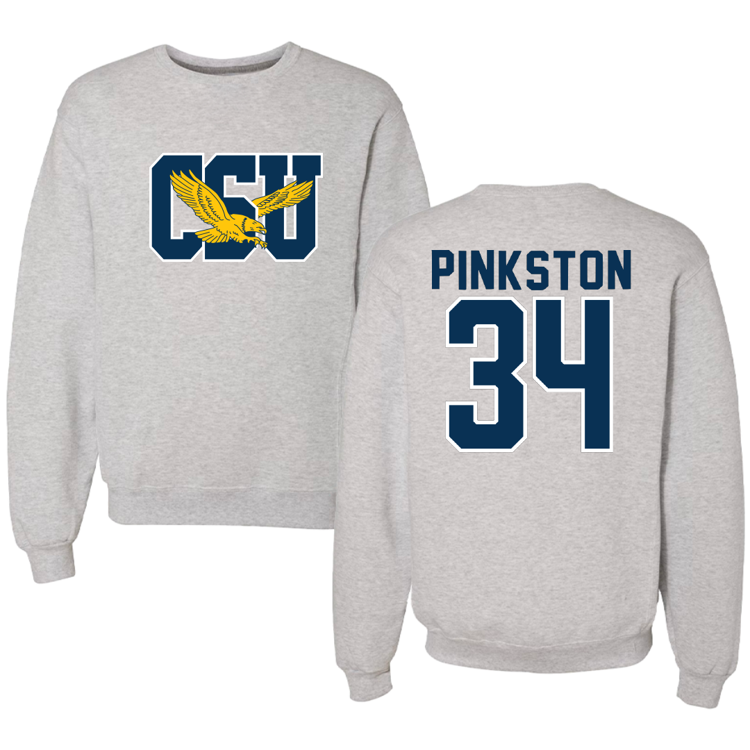 Coppin State University Softball Gray Crewneck - #34 Paris Pinkston