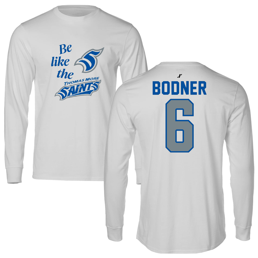 Thomas More University Football Light Gray Be Like Us Long Sleeve - #6 Avery Bodner