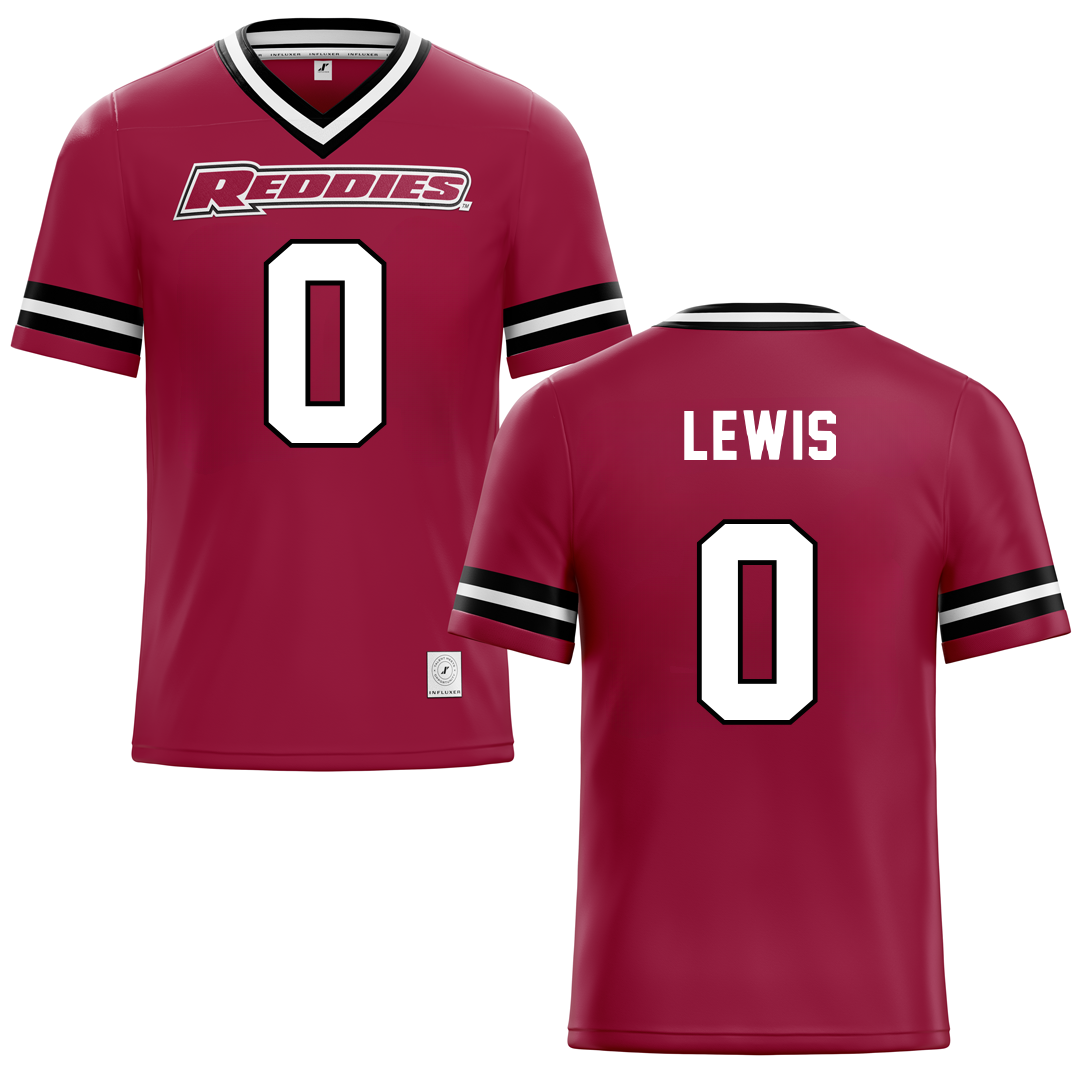 Henderson State University Red Football Jersey - #0 Gary Lewis