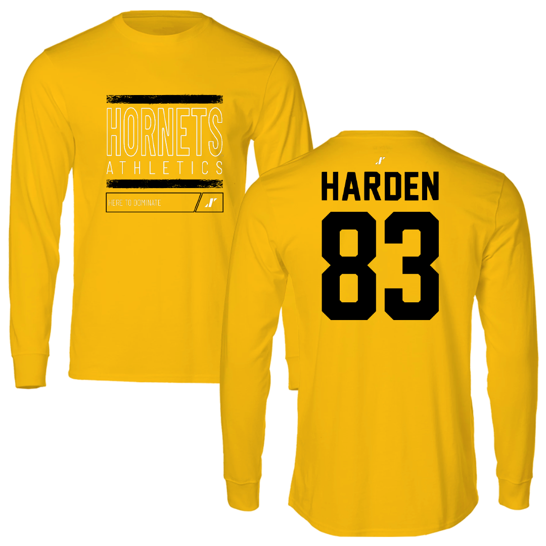 Alabama State University Football Gold Dominate Performance Long Sleeve - #83 Derick Harden