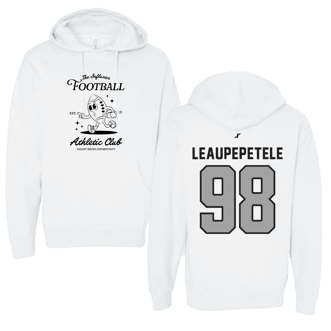 Football White Influxer Athletic Club Hoodie - #98 Jirah Leaupepetele