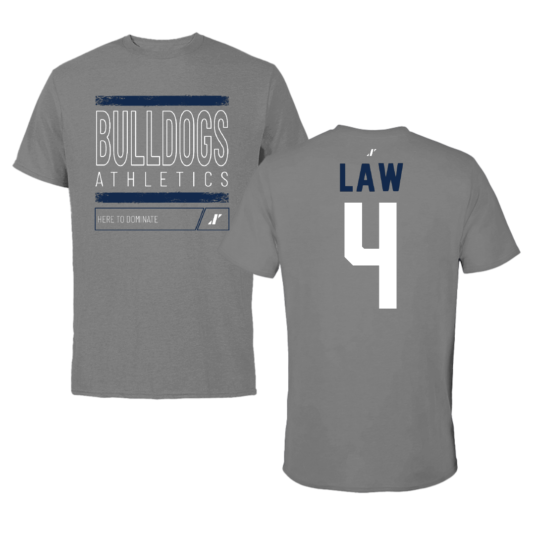 Butler University Softball Dark Gray Dominate Tee - #4 Paxton Law