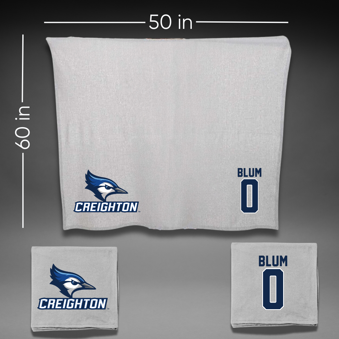 Creighton University Soccer Gray Blanket - #0 Caroline Blum