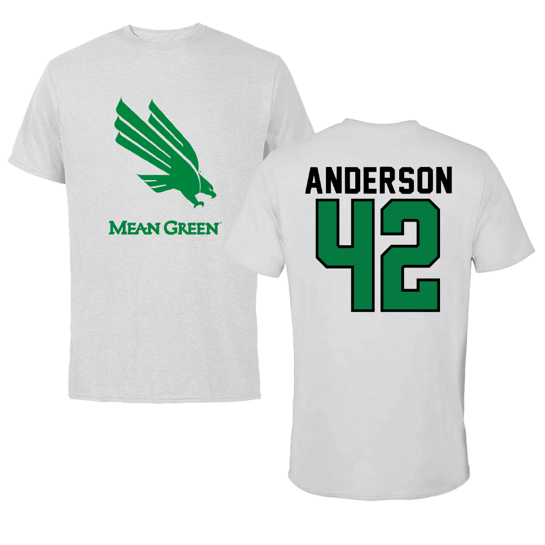 University of North Texas Softball Light Gray Performance Tee - #42 Anneca Anderson