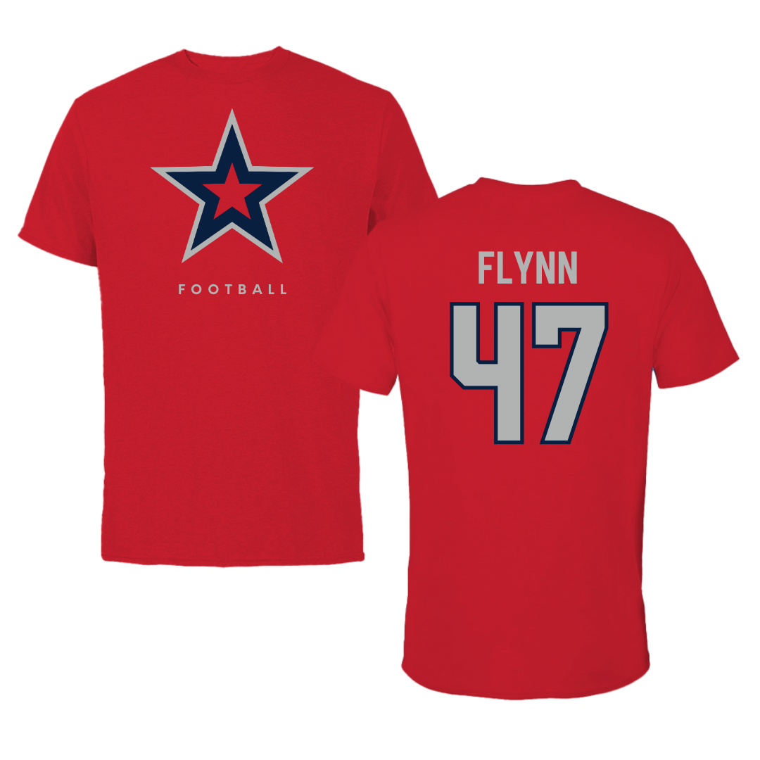 Robert Morris University Football Red Performance Tee - #47 Mack Flynn