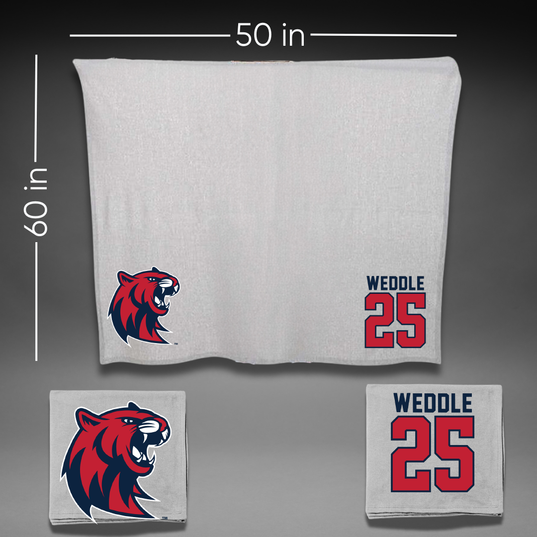 Rogers State University Baseball Gray Blanket - #25 Dylan Weddle