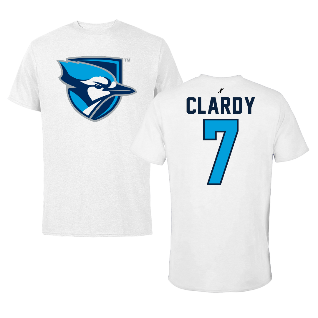 Elmhurst University Volleyball White Performance Tee - #7 Ashley Clardy