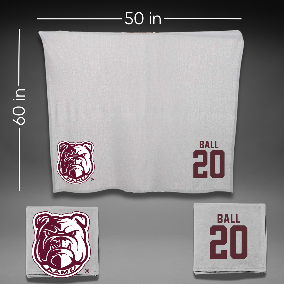 Alabama A&M University Baseball Gray Bulldog Blanket - #20 Kameron Ball
