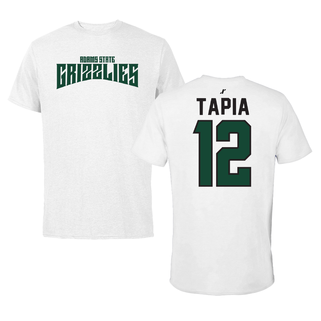 Adams State University Basketball White Classic Tee - #12 Jude Tapia