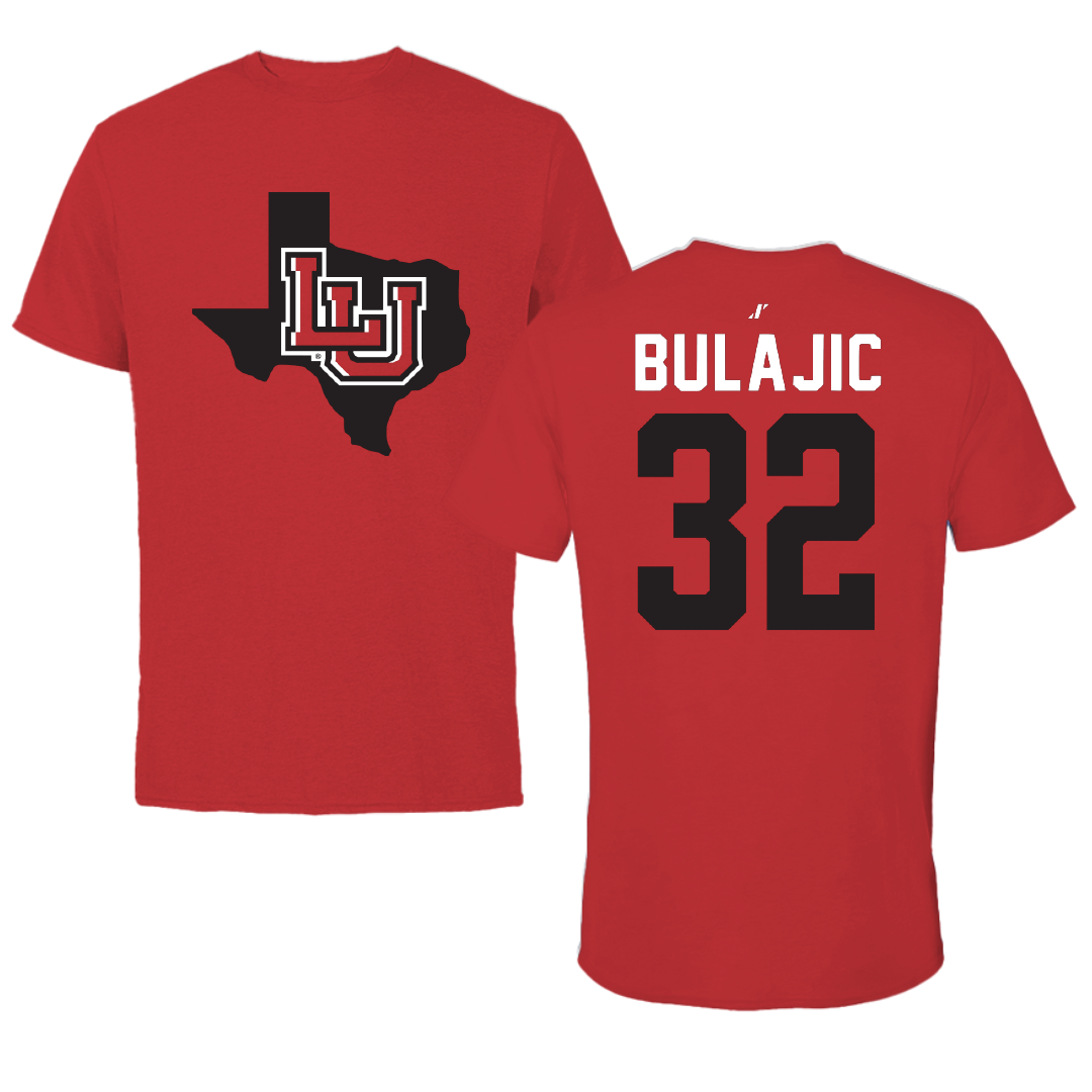Lamar University Basketball Red State Performance Tee - #32 Janko Bulajic