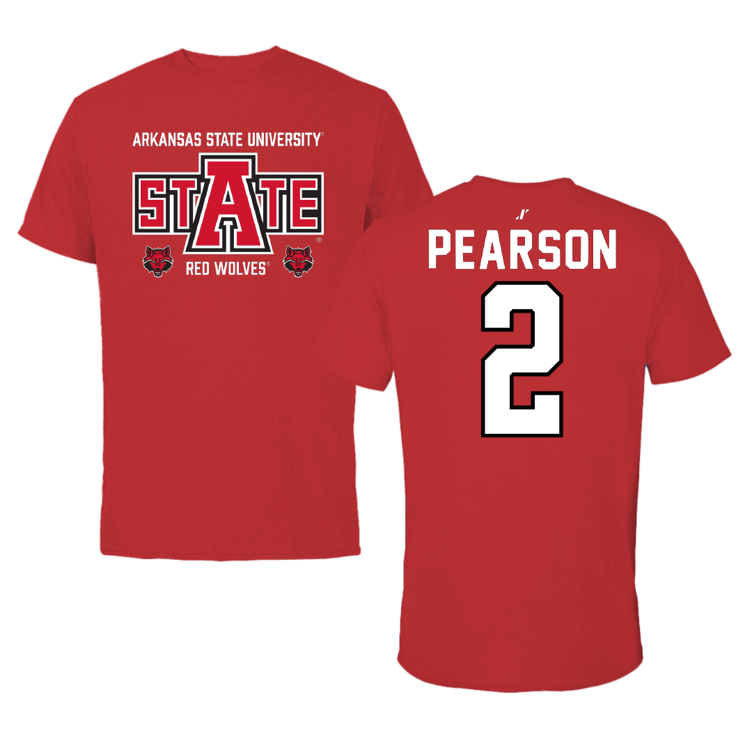 Arkansas State University Football Red General Performance Tee - #2 Chris Pearson