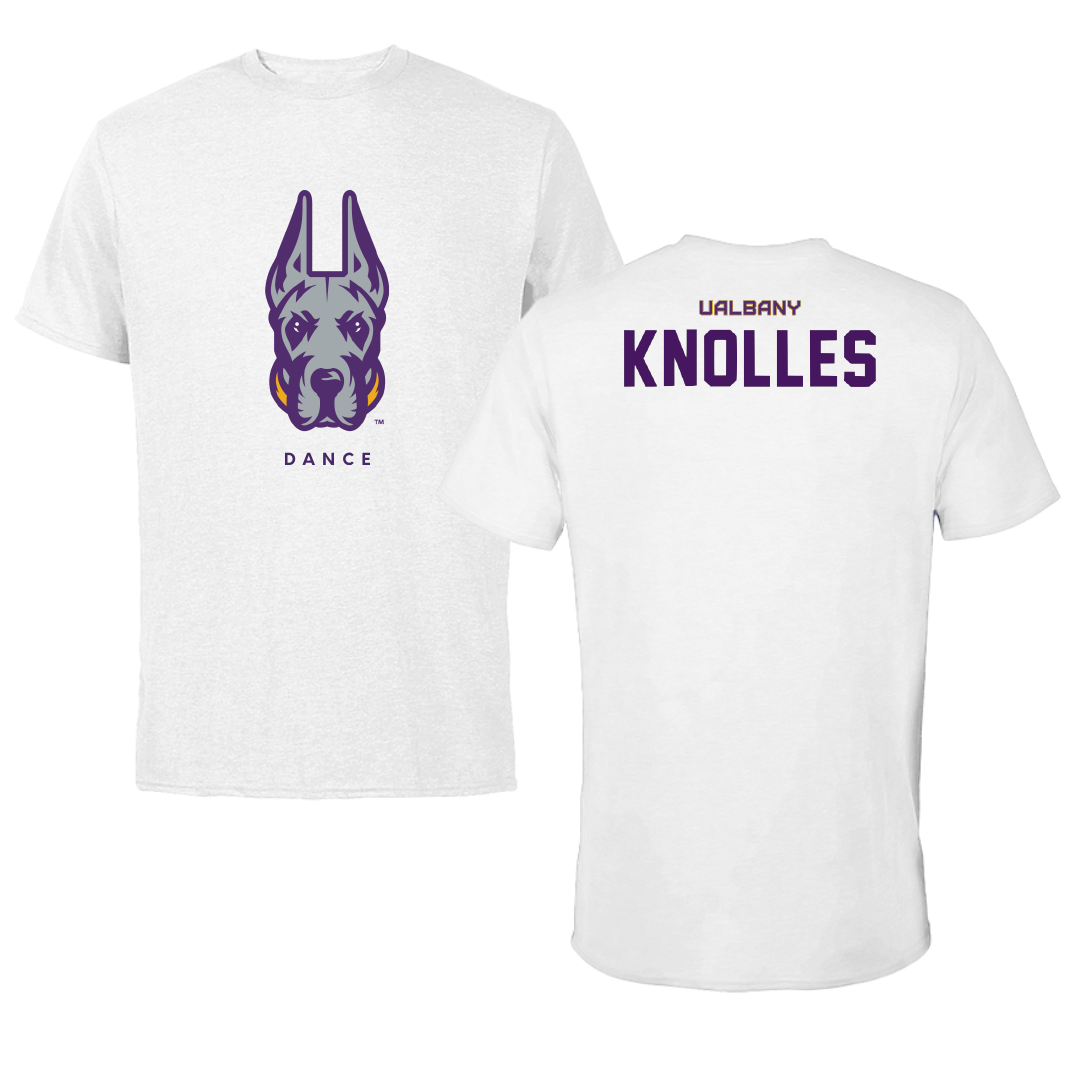 University at Albany Dance White Mascot Performance Tee - Abbey Knolles