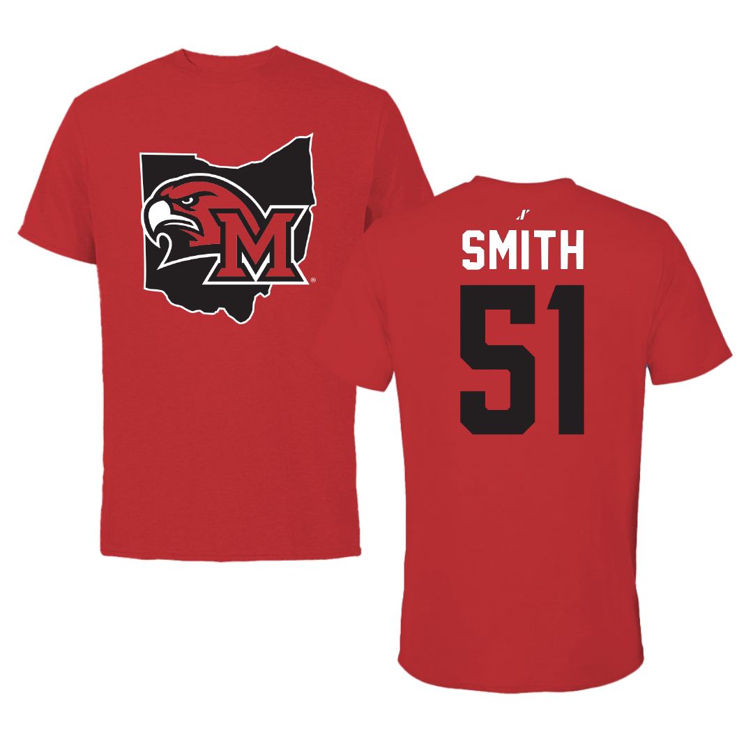 Miami University (Ohio) Football Red State Tee - #51 Eric Smith